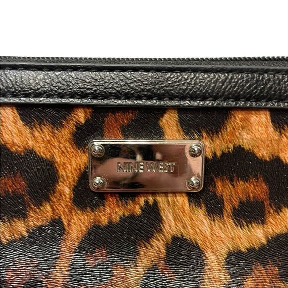 Nine West Leopard Print Clutch in Brown and Black - Picture 2 of 3